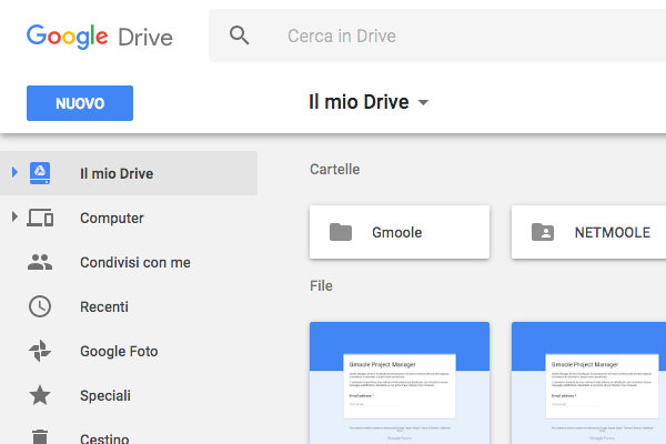 Gmoole Cloud CRM - Integrazione Google Drive