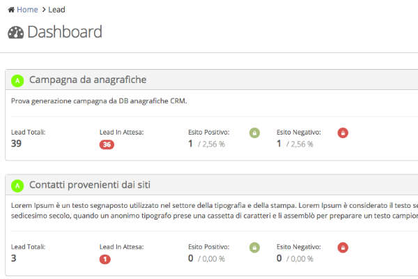 Gmoole Lead Manager - Gestione Campagne
